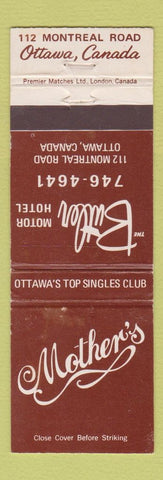 Matchbook Cover - Mother's Motor Hotel Ottawa ON WEAR