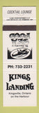 Matchbook Cover - Kings Landing Kingsville ON WEAR #1