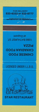 Matchbook Cover - Star Restaurant Chinese Pizza Toronto ON