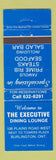 Matchbook Cover - Executive Dining Lounge Burlington ON WEAR