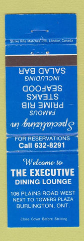 Matchbook Cover - Executive Dining Lounge Burlington ON WEAR