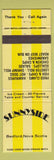 Matchbook Cover - Sunnyside Restaurant Bedford NS
