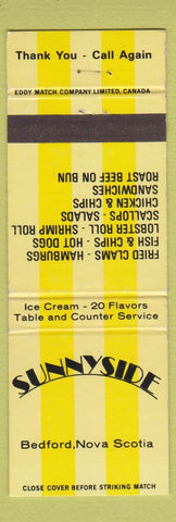 Matchbook Cover - Sunnyside Restaurant Bedford NS
