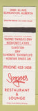 Matchbook Cover - Inger's Restaurant Lounge Edmonton AB