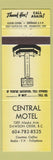 Matchbook Cover - Central Motel Dawson Creek BC