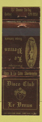 Matchbook Cover - Disco Club Le Venus Ste Foy QC