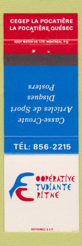Matchbook Cover - Cooperative Tudiante Ritne La Pocatiere QC