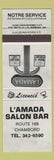 Matchbook Cover - L' Amada Salon Bar Chambord QC GRAY
