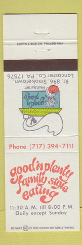 Matchbook Cover - Good n Plenty Restaurant Smoketown PA