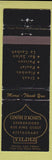 Matchbook Cover - Centre D Achats Sherbrooke QC Restaurant WORN