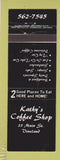 Matchbook Cover - Kathy's Coffee Shop Vineland ON
