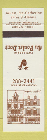 Matchbook Cover - Au Poulet Dore Rotisserie Ste Catherine QC?