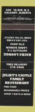 Matchbook Cover - Juliet's Castle Restaurant Calgary AB