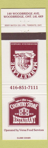 Matchbook Cover - Country Store Restaurant Market Lane Woodbridge ON