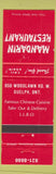 Matchbook Cover - Mandarin Restaurant Chinese Guelph ON Chinese
