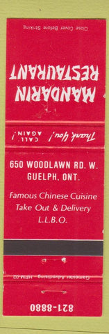 Matchbook Cover - Mandarin Restaurant Chinese Guelph ON Chinese