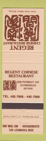 Matchbook Cover - Regent Chinese Restaurant Scarborough ON
