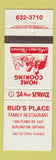 Matchbook Cover - Bud's Place Burlington ON