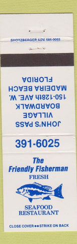 Matchbook Cover - Friendly Fisherman Seafood Madeira Beach FL