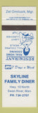 Matchbook Cover - Skyline Family Diner Swan River MB