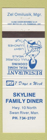 Matchbook Cover - Skyline Family Diner Swan River MB