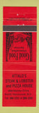 Matchbook Cover - Attalo's Steak Lobster Pizza North Vancouver BC