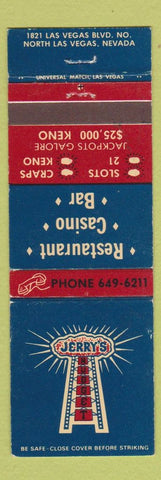 Matchbook Cover - Jerry's Nugget North Las Vegas NV Casino WEAR