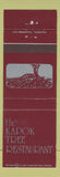 Matchbook Cover - Kapok Tree Clearwater Fort Laurderdale Madeira Beach FL