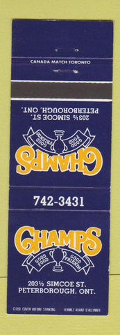 Matchbook Cover - Champs Restaurant Peterborough ON