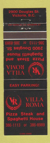 Matchbook Cover - Villa Roma Pizza Steak Victoria BC