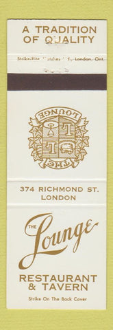 Matchbook Cover - Lounge Restaurant Tavern London ON