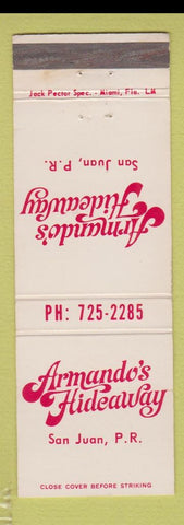 Matchbook Cover - Armando's Hideaway San Juan Puerto Rico WEAR