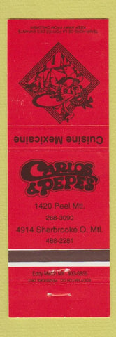Matchbook Cover - Carlos and Pepes Montreal QC Mexican