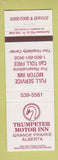Matchbook Cover - Trumpeter Motor Inn Grande Prairie AB
