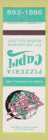 Matchbook Cover - Super Bar Pizza Capri Riviere Du Loup QC