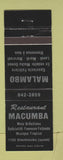 Matchbook Cover - Malambo Macumba Montreal QC