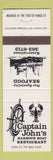 Matchbook Cover - Captain John's Harbour Boat Restaurant Toronto ON