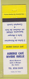 Matchbook Cover - Auberge Cafe Riviere Ouelle QC
