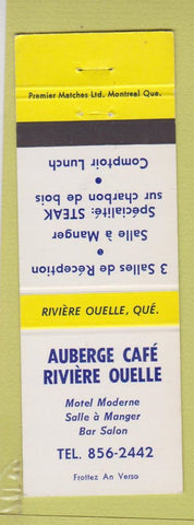 Matchbook Cover - Auberge Cafe Riviere Ouelle QC