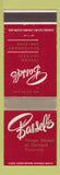 Matchbook Cover - Bassel's Tavern Toronto ON