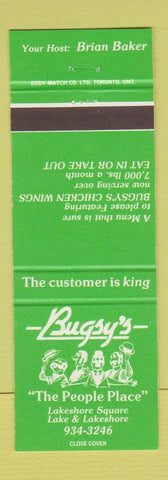 Matchbook Cover - Bugsy's Restaurant Canada