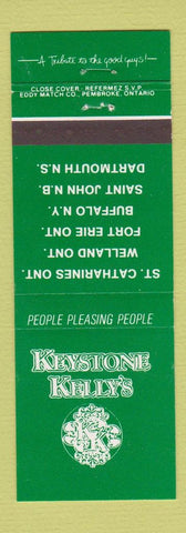 Matchbook Cover - Keystone Kelly's St Catharines Welland Fort Erie ON Buffalo NY