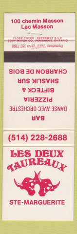Matchbook Cover - Les Deux Taureaux Ste Marguerite QC
