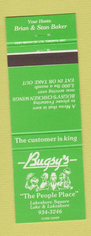 Matchbook Cover - Bugsy's Restaurant Canada