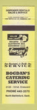 Matchbook Cover - Bogdan's Catering North Battleford SK