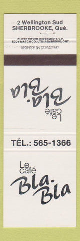 Matchbook Cover - Le Cafe Bla Bla Sherbrooke QC
