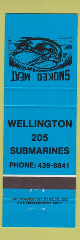 Matchbook Cover - Wellington 205 Submarines ON
