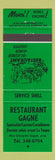 Matchbook Cover - Restaurant Gagne QC Shell oil gas