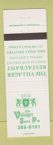 Matchbook Cover - Villager Sports pub Pizza #1