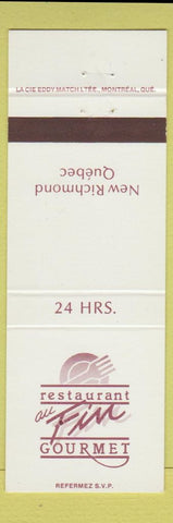 Matchbook Cover - Restaurant Au Fin Gourmet New Richmond QC